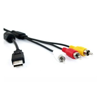 USB轉AV端子線 USB轉3RCA音視頻線音視頻線USB2.0 to 3RCA轉接頭1.5米