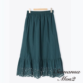 Samansa Mos2 扇形花卉刺繡下擺設計棉質長裙(FB26L0L0380)