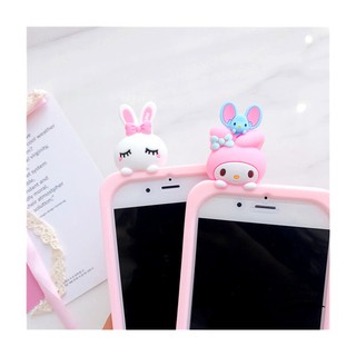 ~粉紅豬小兔~日韓可愛趴趴兔子美樂蒂iphone6/6s/6plus手機殼全包矽膠軟殼套女款iphone7/7plus