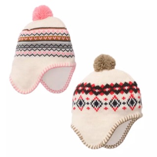 🎀預購特惠🎀外貿 男女寶寶兒童針織純棉毛線內裡加絨保暖全棉護耳帽 針織毛帽
