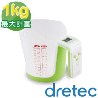 (促銷現貨)日本dretec 1kg量杯電子秤 超便宜