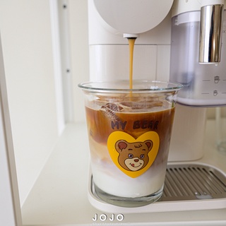 (售完不補)JOJO現貨⚡韓國愛心小熊玻璃杯 可愛玻璃杯 環保杯 咖啡杯 牛奶杯 水杯 小杯子 可愛杯子 透明杯 飲料