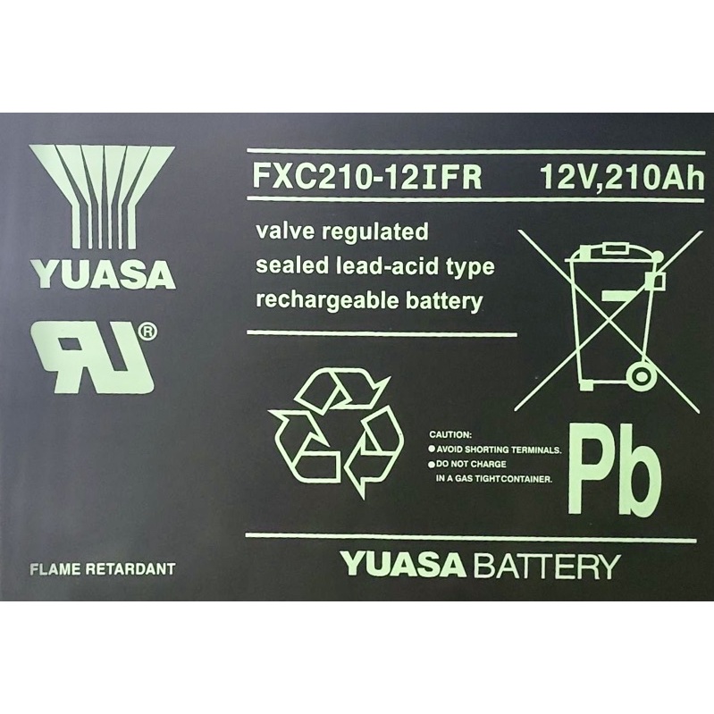 全新 FCX210-12FR YUASA 12V 210ah太陽能專用電瓶 深循環AGM電池 帆船12V高性能高容量電瓶