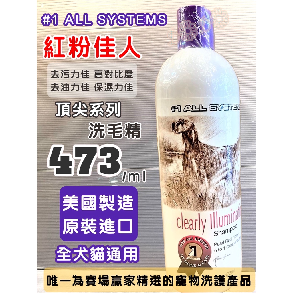 美國 頂尖【紅粉佳人 473ml/瓶】去污 去油 洗毛精 狗 犬 貓 #1 ALL SYSTEMS🌻寵物巿集🌻