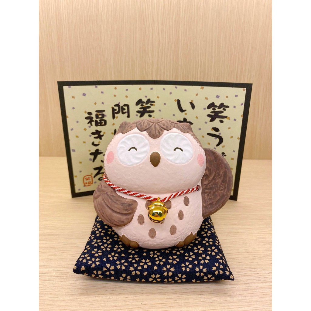 日本笑福迎門貓頭鷹陶瓷擺飾，附盒裝～最特別的禮物都在奧爾思～