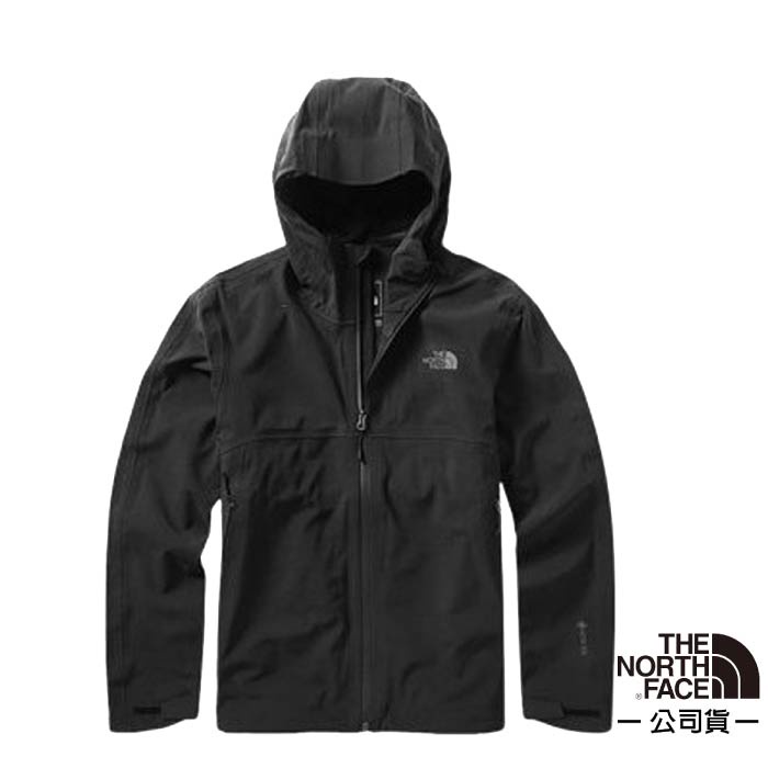 【美國 The North Face】男款 GORE-TEX 防水透氣耐磨可調節連帽外套 腋下透氣拉鍊 49B8 黑 N