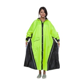 Joahi W027 螢光綠 A字型拉鍊 雙側開 加寬加大 一件式 連身 雨衣 臺灣製造《比帽王》
