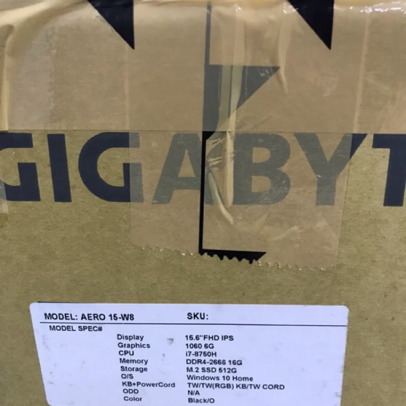 （全新歡迎私訊談）GIGABYTE AERO 15 (i7-8750H) 15.6吋GTX1060 6G電競筆電