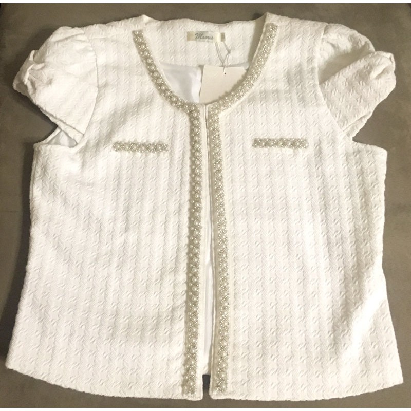 ☆ CLASSY ☆ 全新 Mooris 白色小香風外套