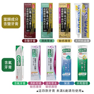GUM日本 SUNSTAR 漢方當歸 護齦牙膏 牙膏 口腔護理 含氟 護理牙膏 敏感 清涼 含鹽