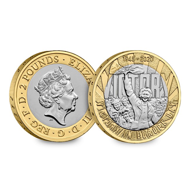 2020 英國 VE-DAY 歐洲勝利日 75週年 2英鎊 收藏紀念幣 官方套幣卡裝