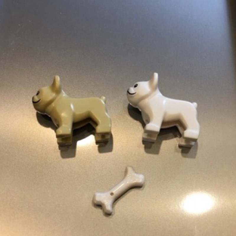 【豆豆Toy】LEGO 樂高.城市系列-動物.寵物-白色法國鬥牛犬+沙色法鬥，寵物狗.兩隻合售