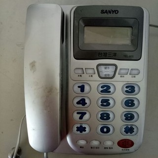二手電話 SANLUX 台灣三洋 TEL805來電顯示有線電話機 銀色 室內電話