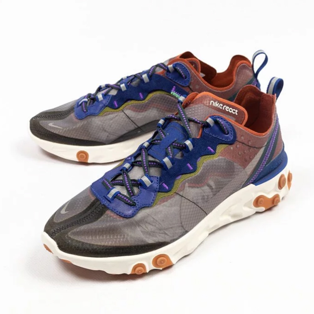 【菁炭元素】NIKE  React Element 87 咖啡 藍 AQ1090-200