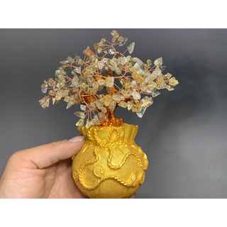 阿一藝品 五色水晶招財樹【單棵】發財樹 枝條黃銅絲 精緻牢固 淨化磁場 發財鎮宅擺件 五行風水搖錢樹 開運招財開業禮