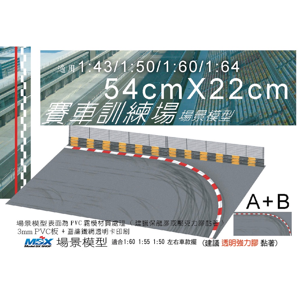賽車訓練場 3mm PVC板（不是厚紙板) +圍牆鐵網透明卡印刷 A+B