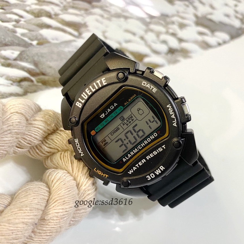 【出清價+免運】JAGA 冷光電子錶 超人氣  防水 運動休閒 鬧鈴碼錶 學生當兵上班 全新品 M175