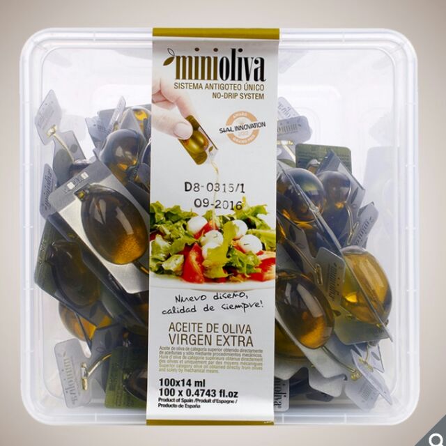 Alcala Minioliva初榨橄欖油迷你包 初榨橄欖油迷你膠囊包 14毫升X100入-吉兒好市多代購
