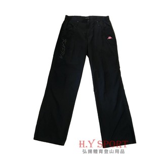 【KAPPA】 FD02-F922-8 女款 XL 單層風褲 運動長褲 休閒 黑色
