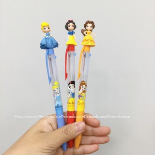 韓國製 韓國大創 迪士尼公主 灰姑娘 貝兒 白雪公主 三色筆 原子筆 紅筆 黑筆 藍筆 多色筆 筆