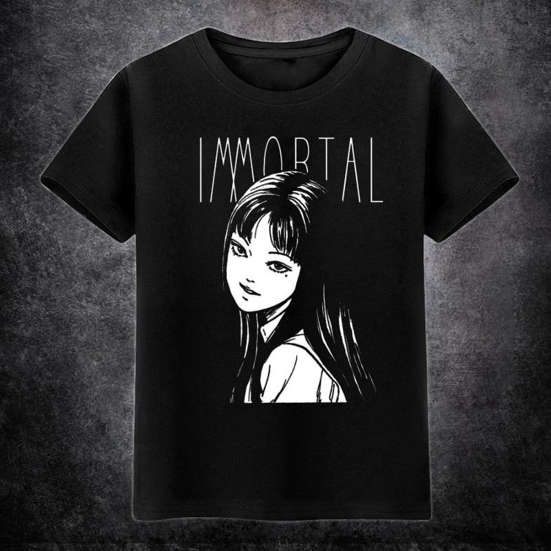 現貨伊藤潤二恐怖漫畫富江男短袖t卹學生純棉休閒寬鬆短袖衣服純棉熱門t Shirt大碼t卹男 蝦皮購物