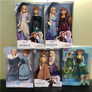 冰雪奇緣艾莎公主玩偶 皇冠安娜公主秋冬裝娃娃雙人偶女孩芭比娃娃手辦玩具 生日禮物禮盒送女友