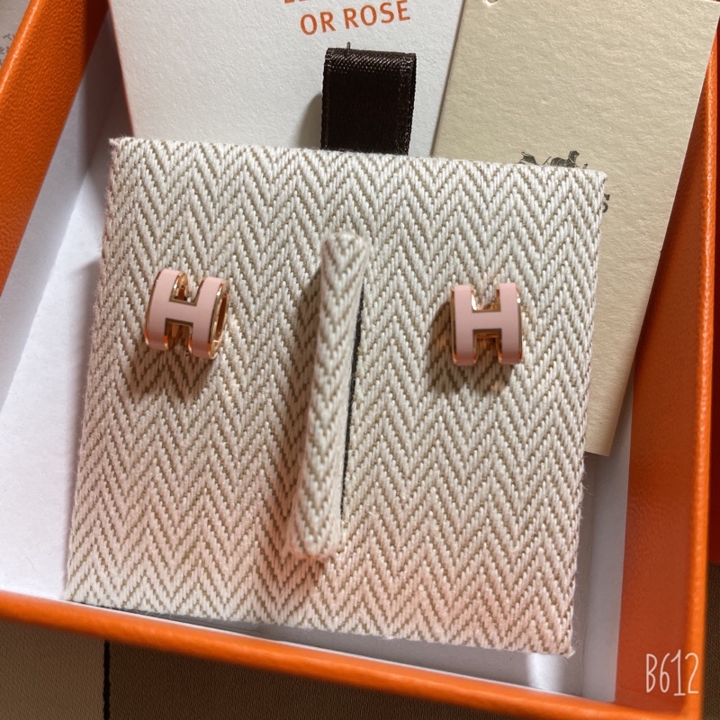 愛馬仕Hermes 🔥mini pop H粉色玫瑰金耳環