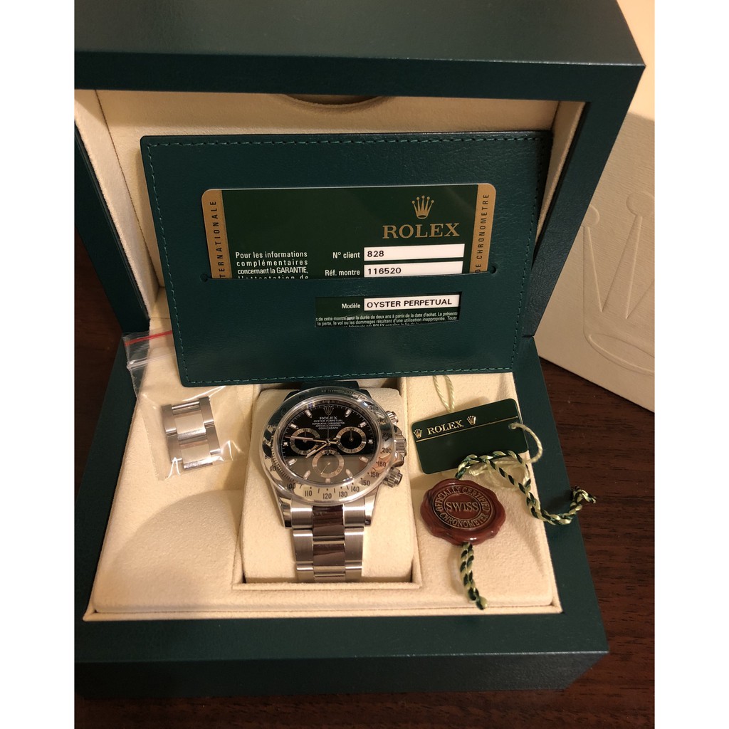 ROLEX DAYTONA 116520 勞力士 已停產迪通拿 黑鋼迪 亂碼字頭 藍夜光 828台灣公司貨 二手美品