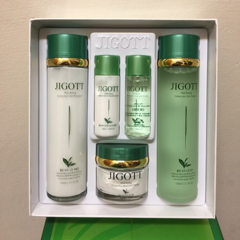 隨便賣 韓國 JIGOTT 綠茶保濕護膚禮盒 化妝水 乳液 面霜 綠茶 保濕 護膚 禮盒