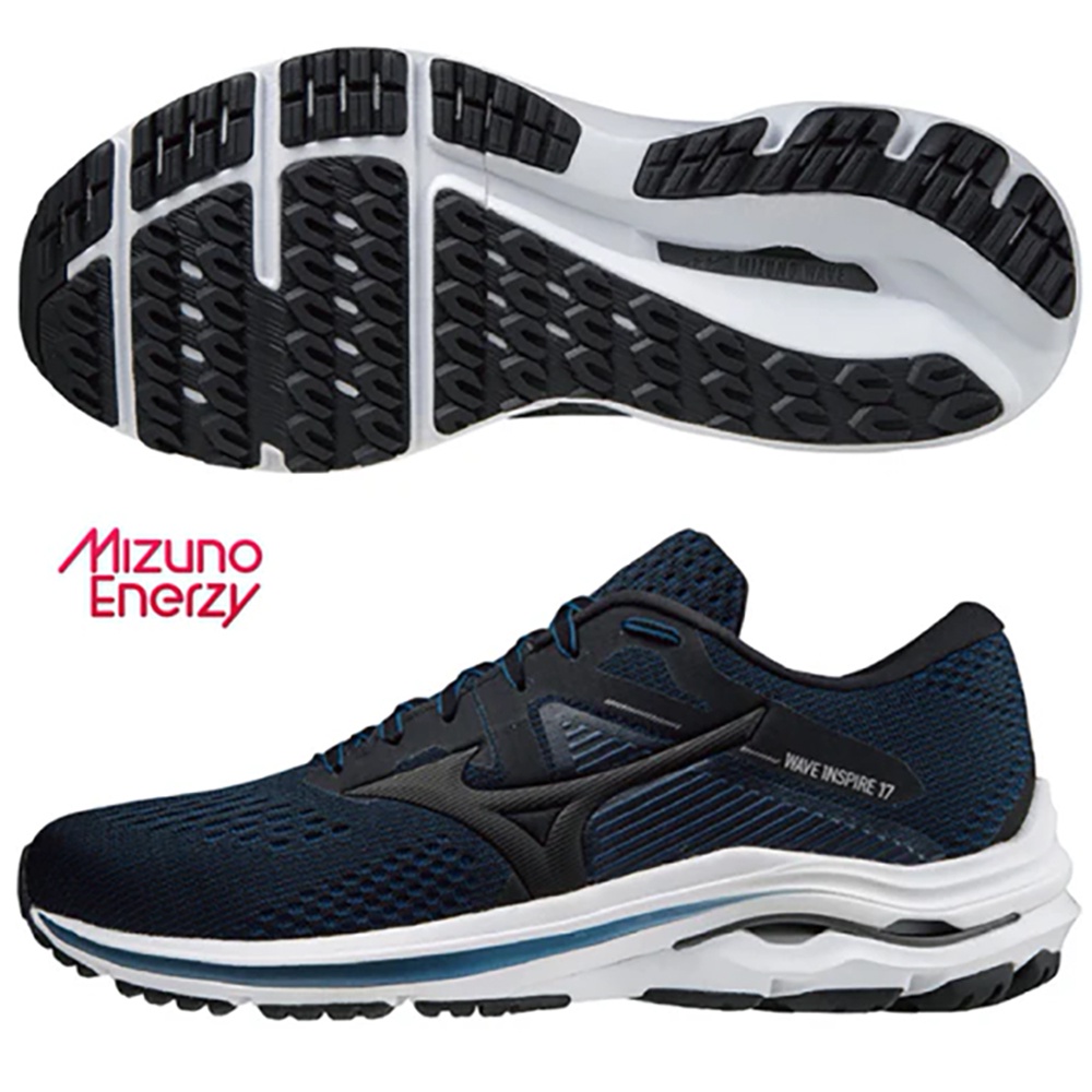 MIZUNO WAVE INSPIRE 17 男鞋 慢跑 支撐型 ENERZY中底 藍【運動世界】J1GC214410