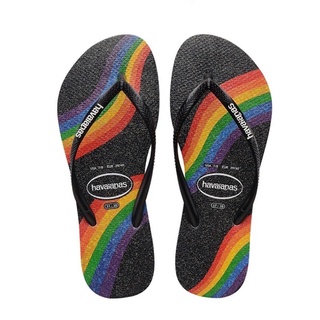 Havaianas 哈瓦仕 SLIM PRIDE 女生 黑色 彩虹 平權 拖鞋 夾腳拖 4146907-0090W