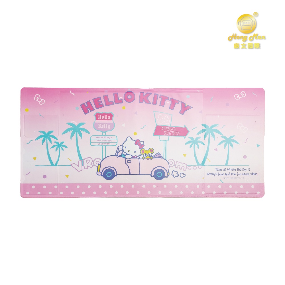 【Hong Man】三麗鷗 Hello Kitty 多功能皮革滑鼠墊｜KT 汽車旅行