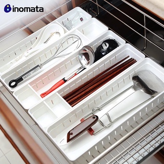 inomata 廚房收納盒抽屜用餐具分隔整理盒櫥櫃置物架 帶隔板抽屜收納盒分隔盒辦公室收納文具化妝品
