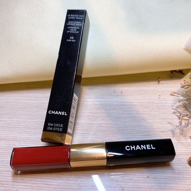 &lt;9.9成新 僅試色&gt;Chanel 香奈兒 雙頭唇釉 極致持久亮色兩用唇彩 #49 ever red