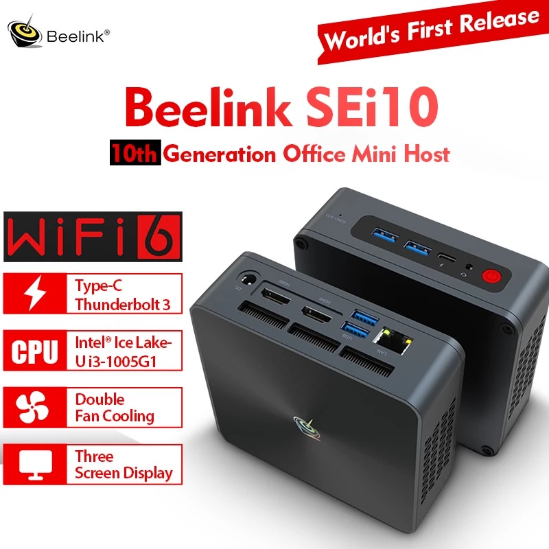 加碼禮Rii飛鼠鍵盤+零刻【BEELINK SEI10 I3-10110U】第10代雙核心雙 HDMI 輸出