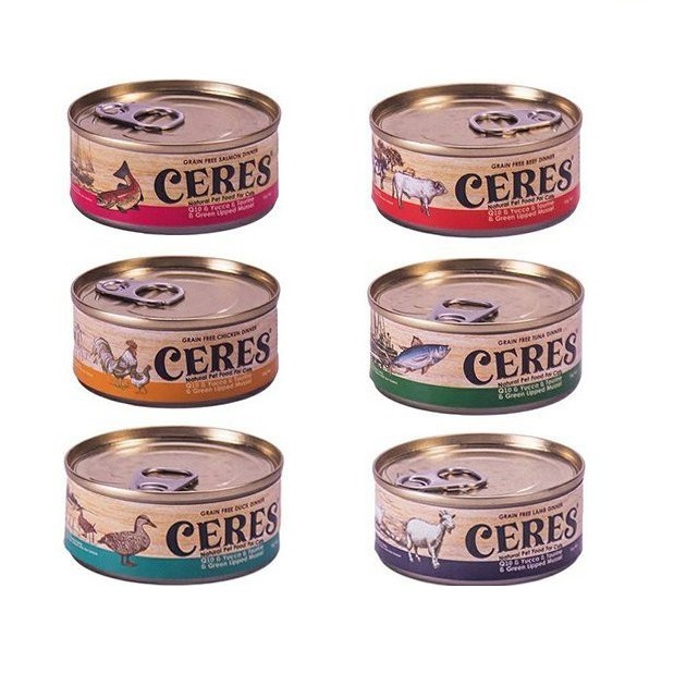 紐西蘭CERES克瑞斯-天然無穀貓用寵物主食餐罐 90g  六種口味可選-超取限48罐