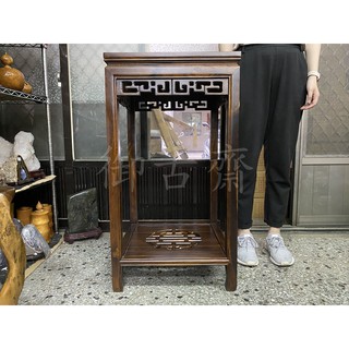 【御古齋】精選雞翅木 無抽 一抽 四方花臺 48面88高 窗花雕 藝品展示桌 花臺 美觀 仿古實木家具 厚實穩固0522