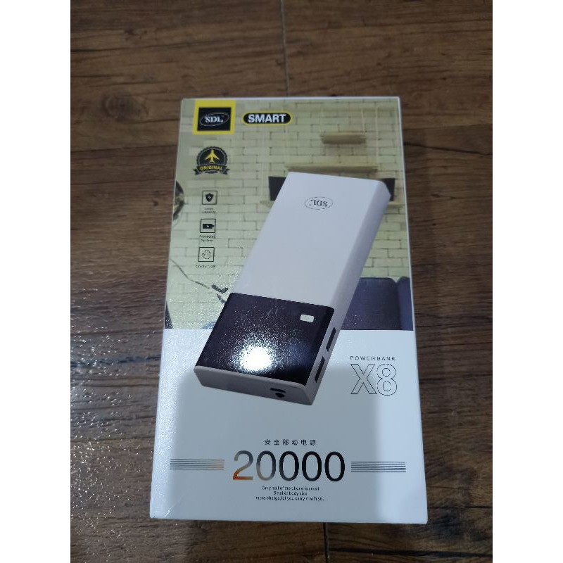 SDL X8 Smart行動電源 LED數字顯示電量 USB一進兩出 20000mAh