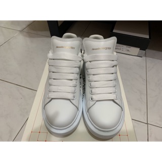 （已售出）二手美品 麥昆 Alexander MCQueen 小白鞋 麂皮黑尾 37號