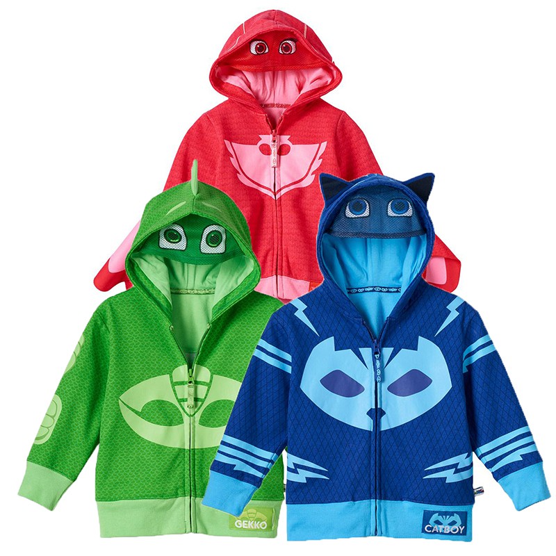 睡衣小英雄 男童外套 PJMasks hoodie儿童外套 貓小子飞壁侠棉帽衫卫衣外套