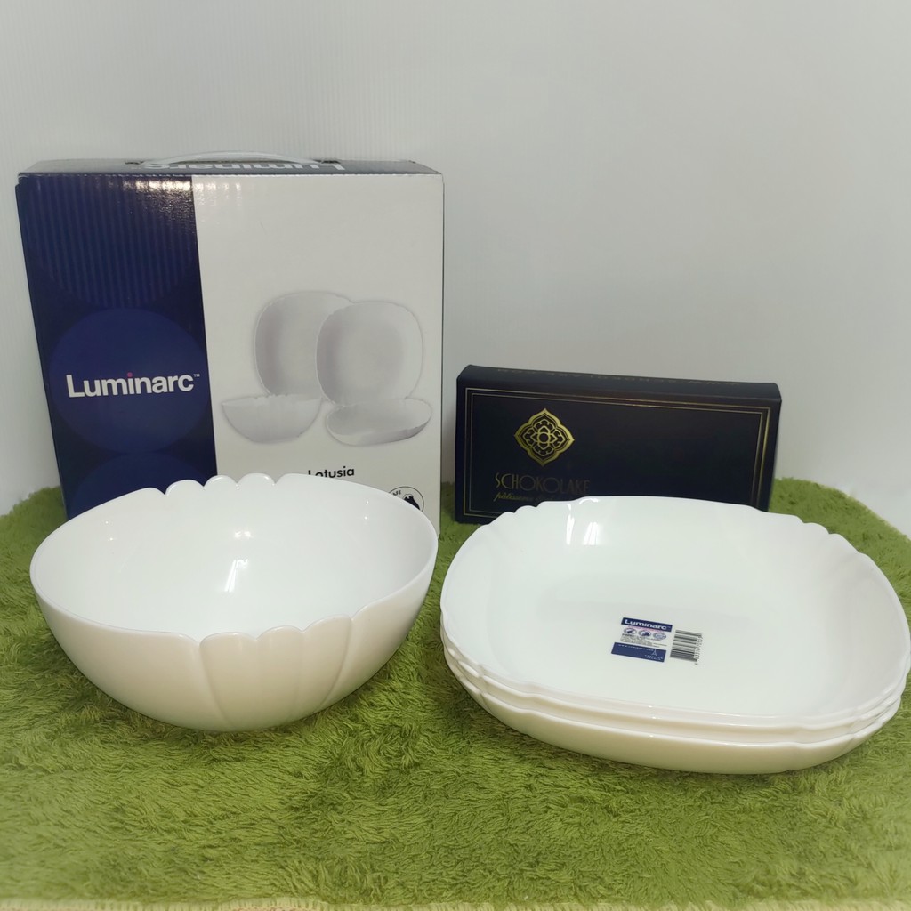 法國 Luminarc 露特莎純白餐盤 早餐組 三件式 白色盤子