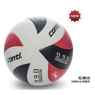 CONTI 頂級超世代橡膠排球(5號球) 紅/黑/白 V990-5-WBKR[SUN]