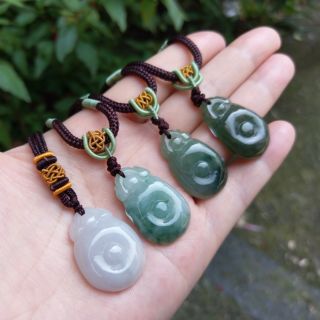 緬甸玉福貝玉石玉墜掛件 冰糯種淡綠色油青色 翡翠A貨附証書 現貨在臺北市哦