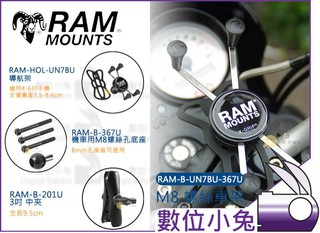 數位小兔【RAM Mounts RAM-B-UN7BU-367U M8 螺絲車架】 支架 IPHONE 6 導航架