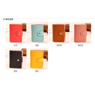 24位卡包 信用卡包銀行卡包提款卡多卡位卡包卡套時尚皮質仿小羊卡包 透明頁扣式卡