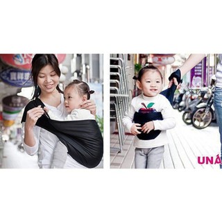 Una背巾 揹巾 揹帶 ~嬰兒背巾 精選彈性~ 純黑M號~ 台灣製好品質