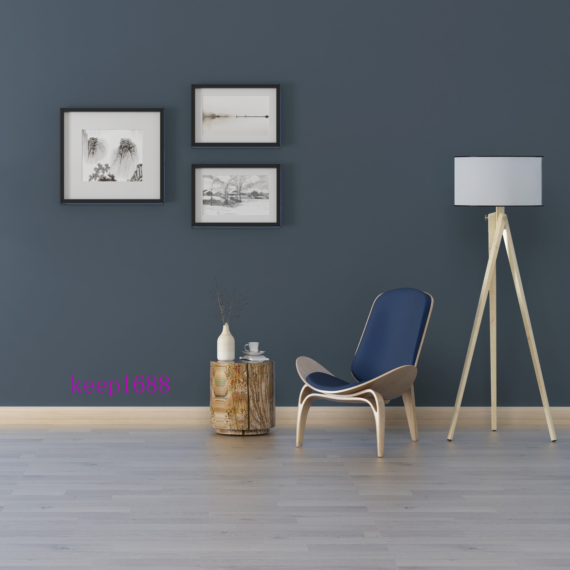 深墨青墻紙暗藍暗青色現代簡約客廳臥室純色素色電視背景墻藍灰色 蝦皮購物