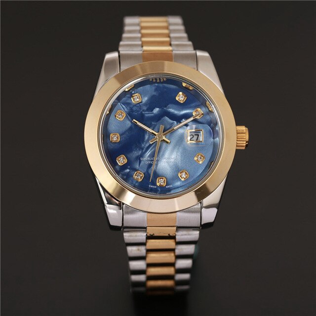 豪華手錶專用迷彩橡膠銀不銹鋼自動石英 15710st 男士手錶手錶