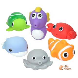 Ku Ku 酷咕鴨水中玩具海洋動物組(一組六隻)ST安全玩具 陪伴寶寶度過快樂洗澡時光(洗澡玩具) 1110HORACE