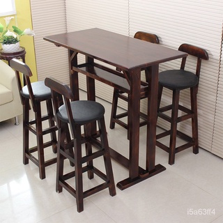 🎁品質保證🎁【廠家直銷 免運】 實木吧檯桌椅組合家用高腳桌長方桌餐廳咖啡奶茶店陽臺桌酒吧桌椅
